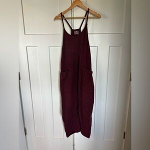 Free People Burgundy Jumpsuit with Pockets